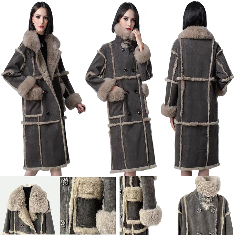 Top Trends: European Winter 2023 Women New Jacket Thick Artificial Rabbit Lining Fox Eco Fur Coat Luxury Warm Long Female Sheepskin Coat Shoppable Styles