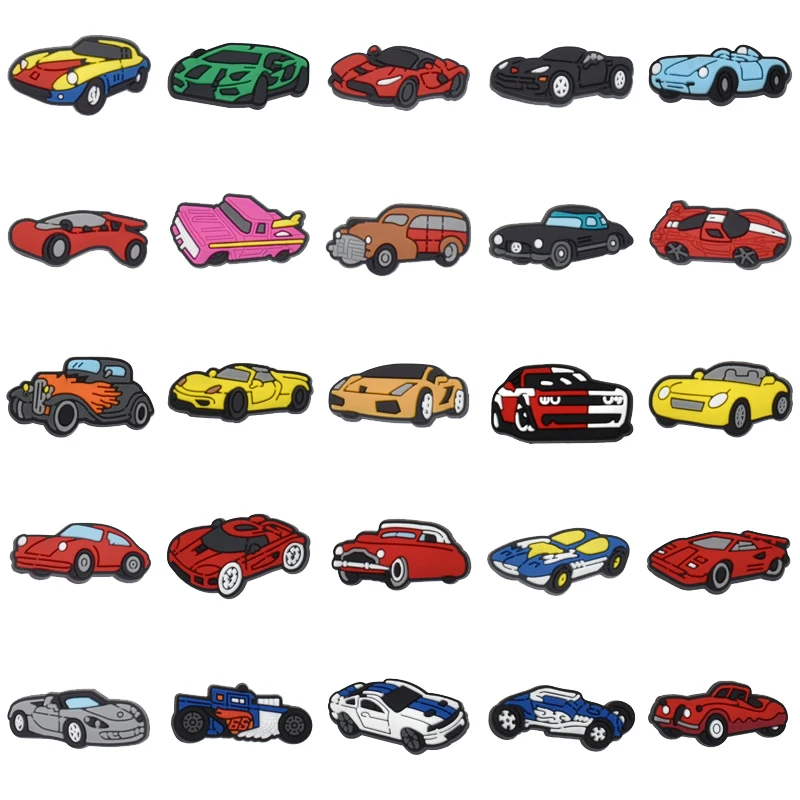 Top Trends: 33 Fashion Cars PVC Shoe Charms Ornaments Shoe Decorations Accessories Pins For Croc Buckle Kids X-mas Gift Boy Car Charms Shoppable Styles