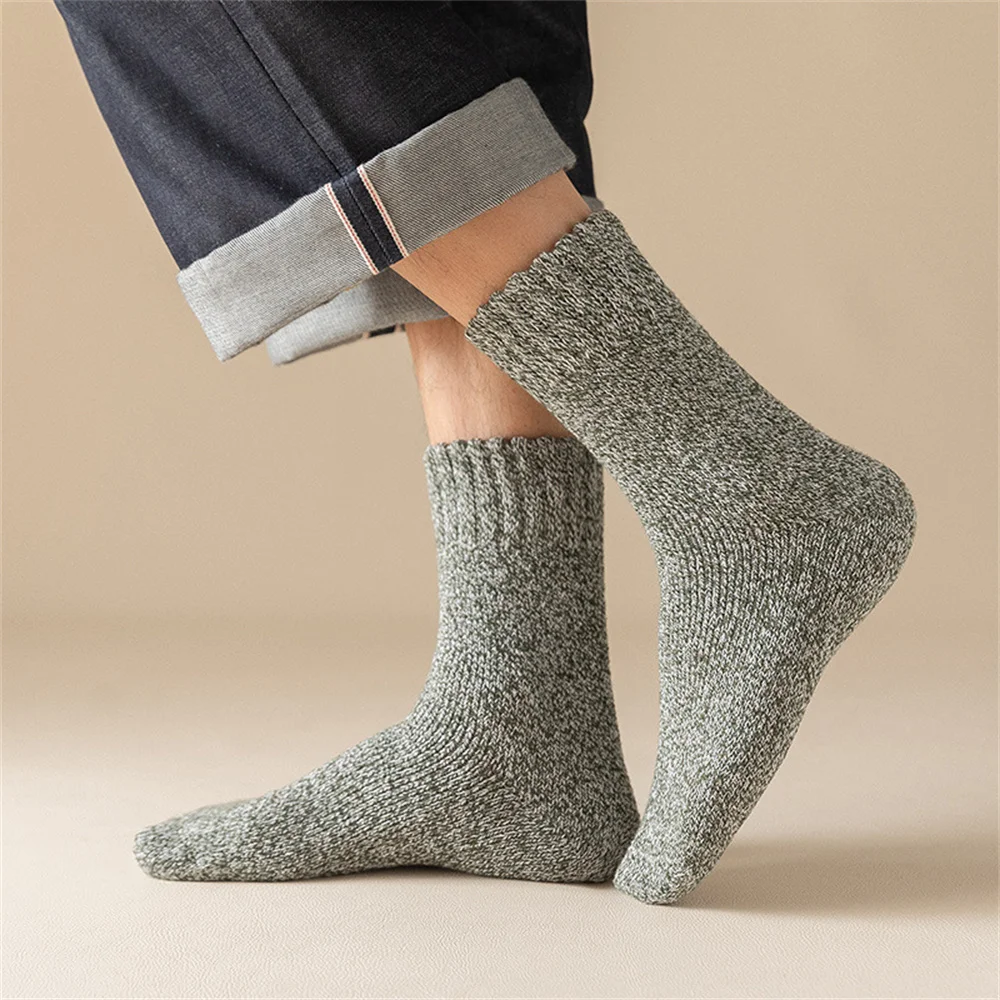 Top Trends: Winter Long Socks For Men Multi Color Thickened Mid Length Socks Northeast Plush And Warm Terry Towel Sock Trendy Retro Fashion Shoppable Styles