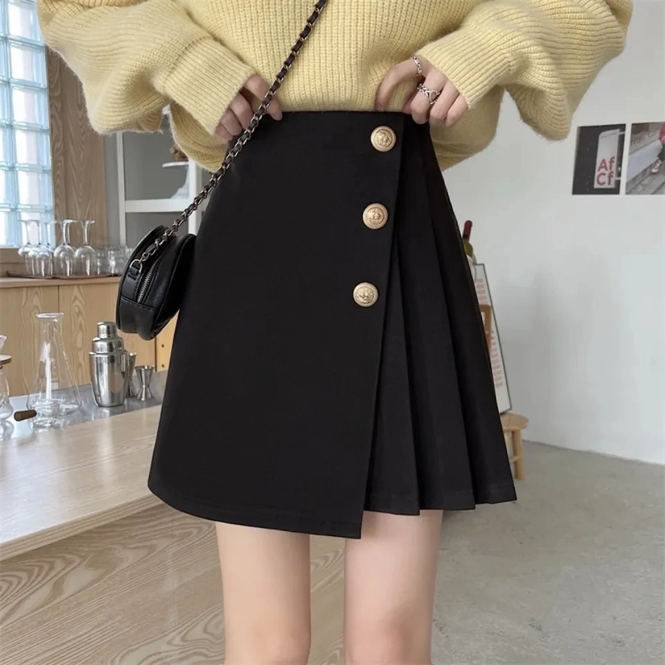 Top Trends: Yasuk Summer Fashion Solid Casual Cool Girl Slim Women's A-Line Dress School Ofice-Lady Lovely Soft Button Short Pleated Skirts Shoppable Styles