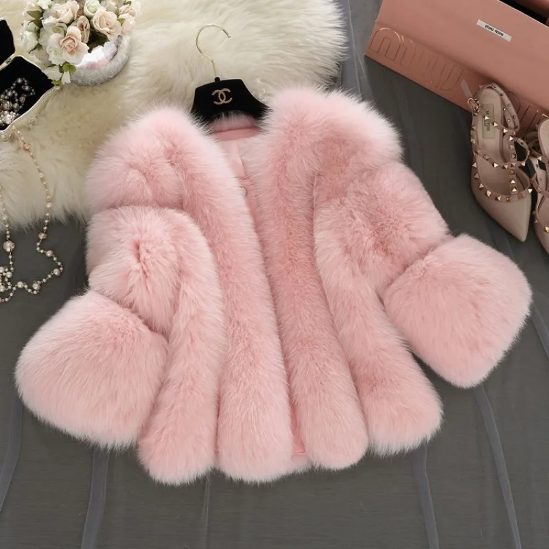 Top Trends: High-end Quality 2023 Autumn Winter Fur Coat Women Luxury Brand Fluffy Jacket Thickened Warm Streetwear Wholesale Faux Fur Coat Shoppable Styles