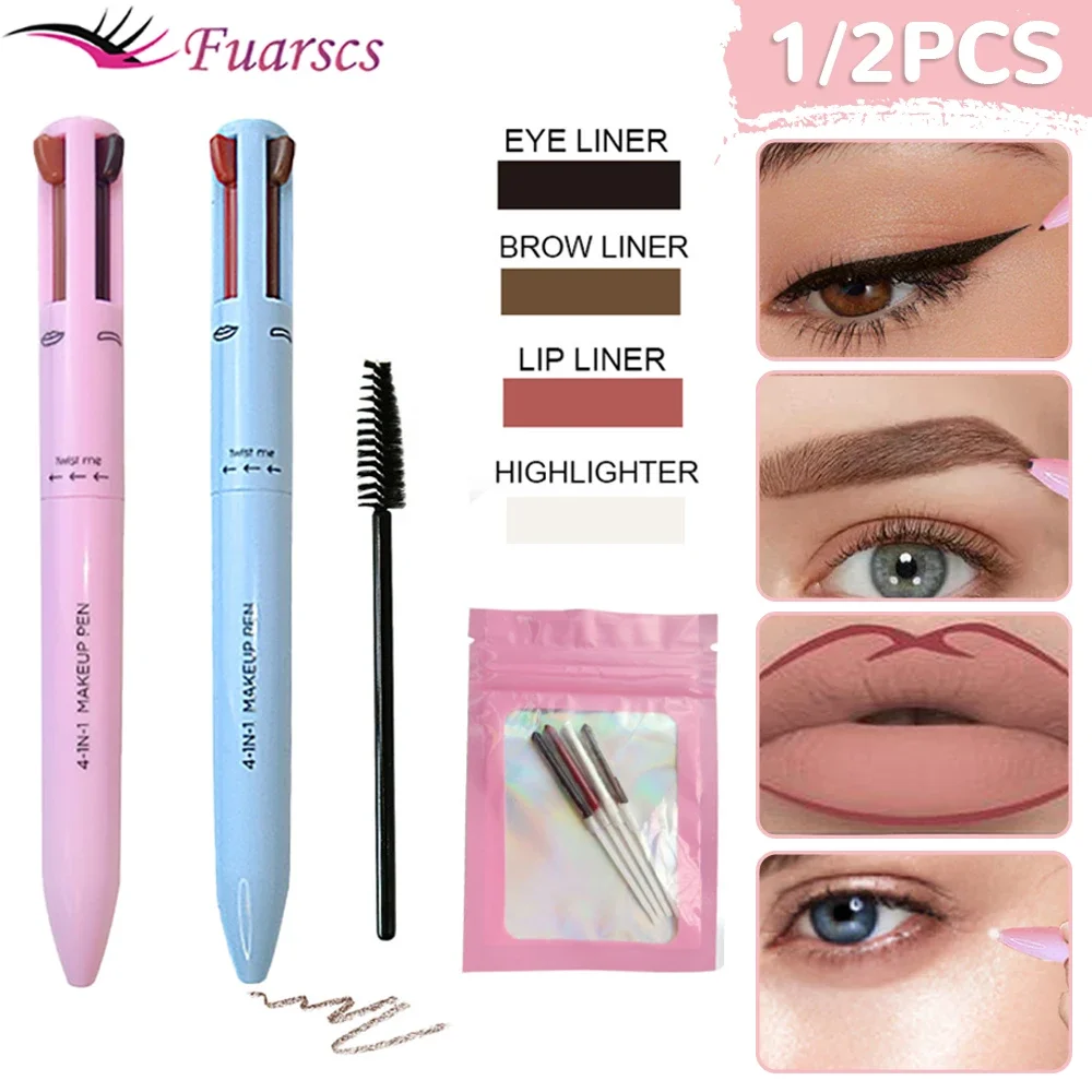 Top Trends: 4 In 1 Makeup Pen Eyebrow Pencil Waterproof Drawing Eye Brow Long Lasting Easy Color Eyeliner Eyebrow Pen Sweatproof Makeup Pen Shoppable Styles