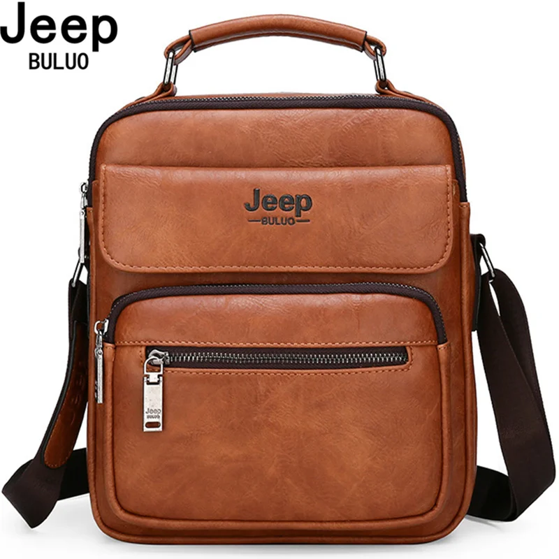 Top Trends: JEEP BULUO Big Size Man Leather Shoulder Bag Handbag Messenger Bag Men Purse Luxury Bag Designer Bag Casual Business Shoppable Styles