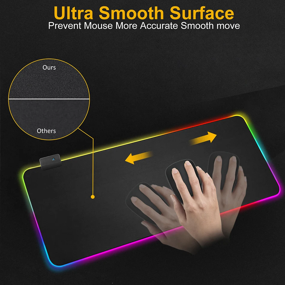 RGB Backlight Fish Mousepad, Mouse Pad Gamer,