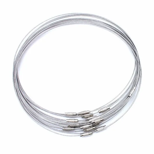 Top Trends: 10pcs / lot 46cm Silver Color Stainless Steel Necklace Wire Cord For DIY Craft Jewelry Accessoires UF1769 Shoppable Styles