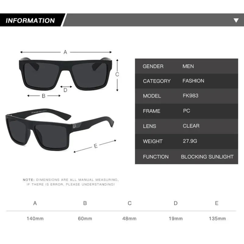 Top Trends: New Fox Knight Brand Square Sunglasses Women Men High Quality Glasses Outdoor Riding Fishing Sun Glasses Retro Shades Uv400 Shoppable Styles - Image 3