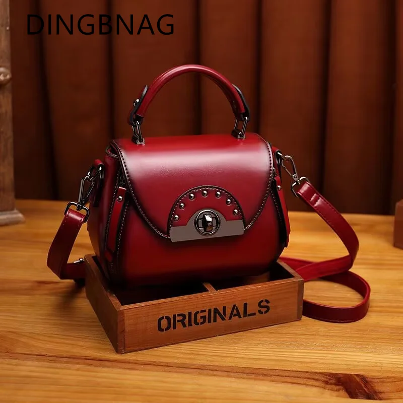 Top Trends: High Quality Bag Ladies Genuine Leather Handbags Women Top Handle Bags Big Large Vintage Female Shoulder Bags For Women 2022 Shoppable Styles