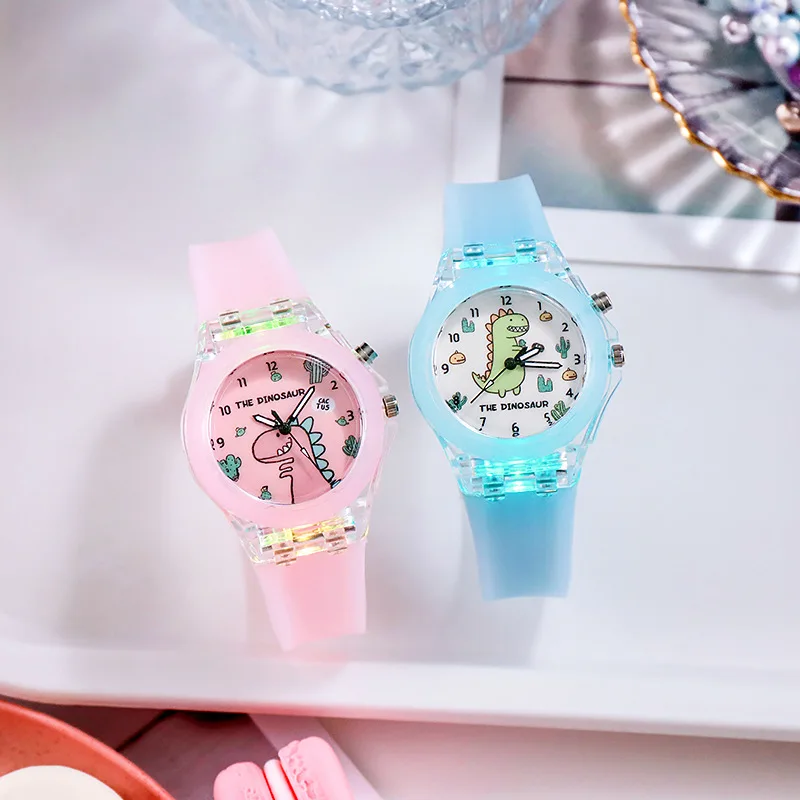 Top Trends: Fashion Cartoon Dinosaur Kids Watches Grils Flash Light Luminous Child Watch Boys Student Baby Gift Clock Reloj Infantil Shoppable Styles - Image 2