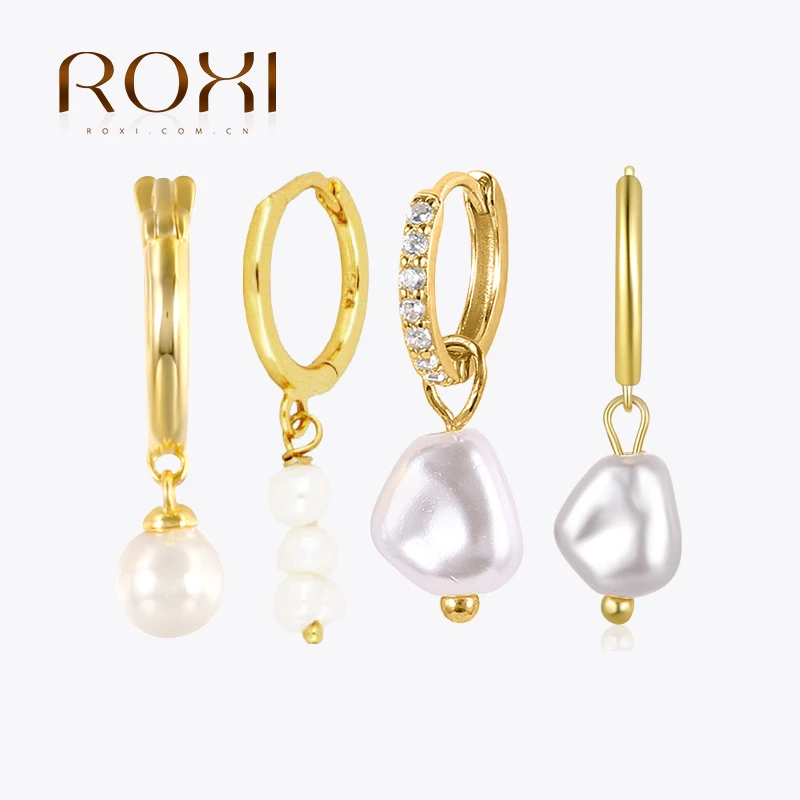 Top Trends: ROXI Bohemia 925 Sterling Silver Pearl Earrings Women's Wedding High Jewelery Pierced Earrings Hoop Pendientes Plata Earrings Shoppable Styles