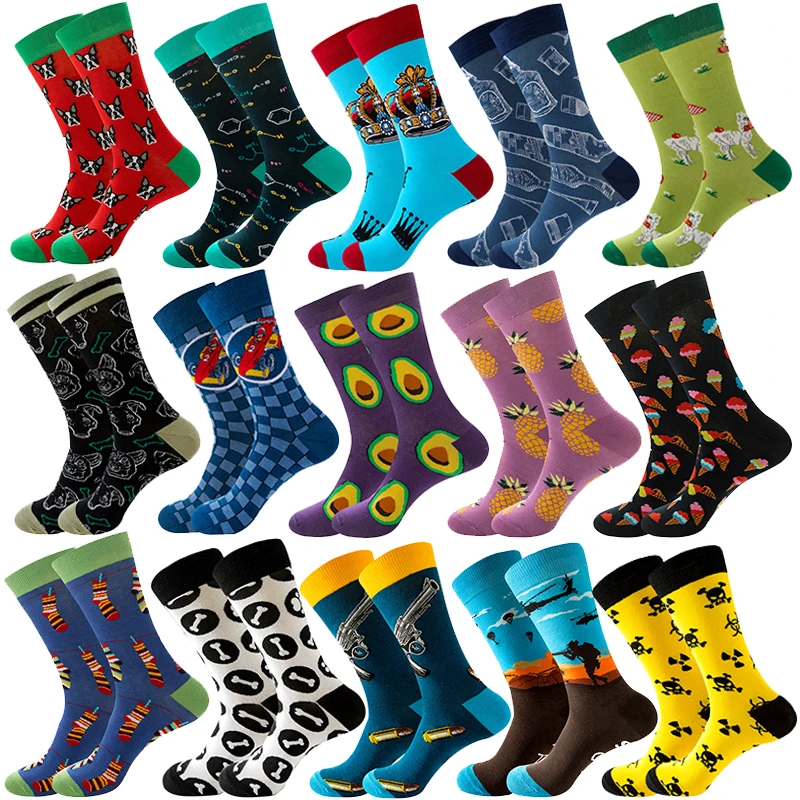 Top Trends: Men&#039;s And Women&#039;s Funny Socks Fruit Avocado Pineapple Ice Cream Socks Cotton Cat Dog Animal Socks Happy Harajuku Casual Socks Shoppable Styles