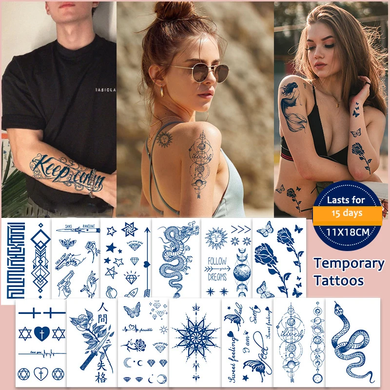 Top Trends: Semi Permanent Tattoos For Women Waterproof And Long-Lasting 2 Weeks Tattoos Realistic Fake Tattoos Stickers Butterfly Flowers Shoppable Styles