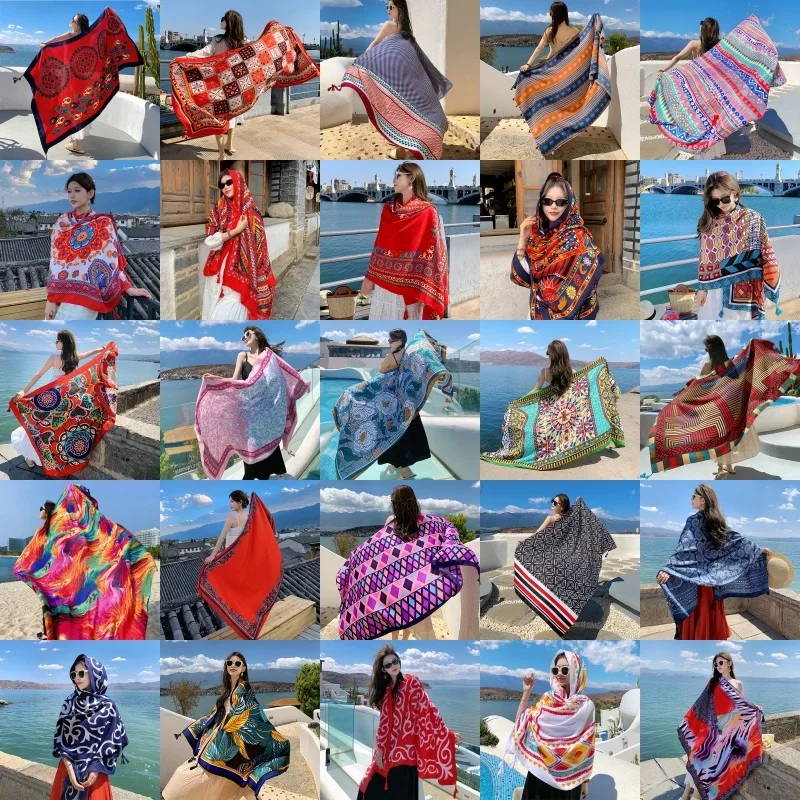 Top Trends: 28 Styles 90x180cm Travel Beach Sunscreen Scarve Bikini Large Shawl Sarong Wrap Scarf Women Brazilian Swimsuit Bathing Cover-ups Shoppable Styles - Image 3