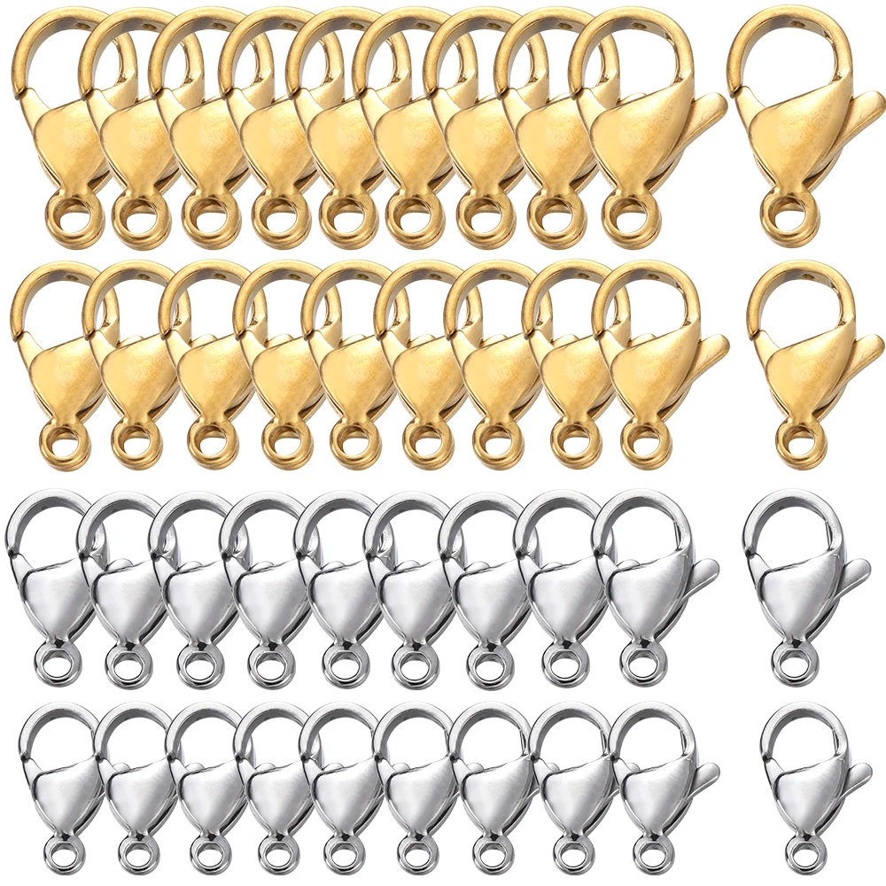 Top Trends: 10 / 20Pcs Stainless Steel Lobster Clasps Gold Color Lobster Clasps Hooks Connectors For DIY Jewelry Making Findings Accessories Shoppable Styles