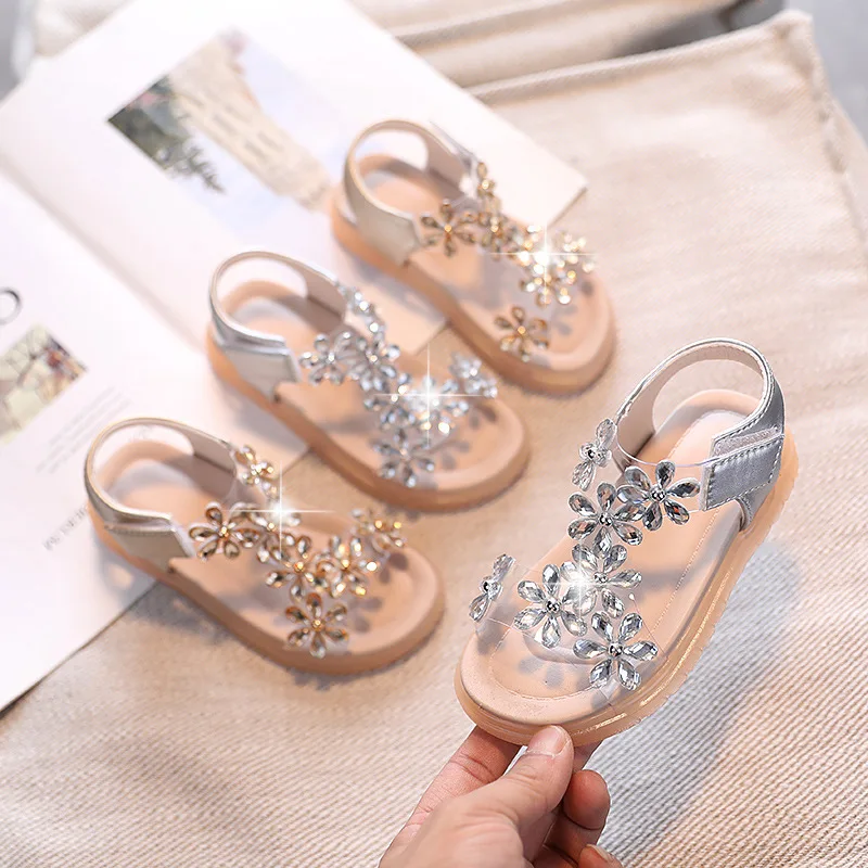 Top Trends: Summer Girls Sandals Rhinestone Flip Flops Children Princess Shoes Girls Bling Slipper Beach Shoes Kids Bowtie Slides Baby Shoppable Styles