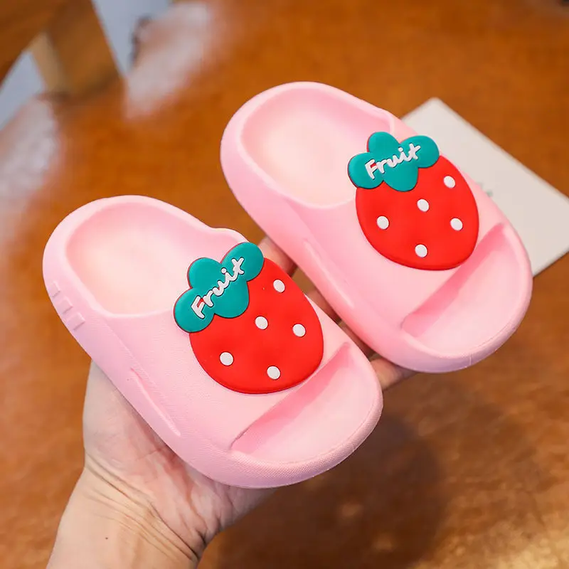 Top Trends: Summer Children's Slippers Cute Fruit Strawberry Style Breathable Comfortable Non-slip Soft Home Bathroom Slippers Shoes Kids Shoppable Styles