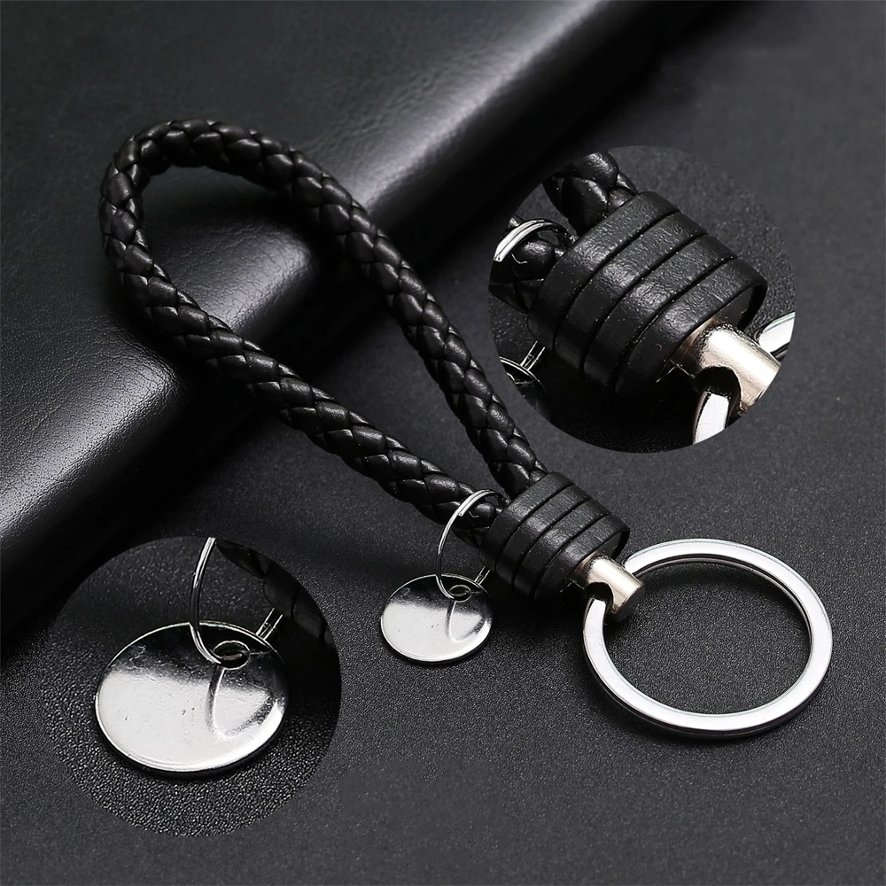 Top Trends: PU Leather Woven Rope Keychain For Men Women Car Key Holder Pendant DIY Handbag Ornaments Trinket Keyring Accessories Gift Shoppable Styles