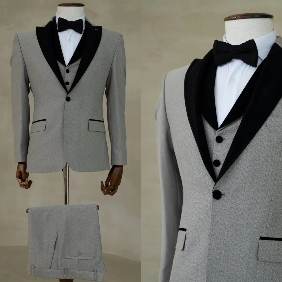 Top Trends: Three Piece Men&#039;s Classic One Button Suit Set Jacket Vest Pants Matching Suit Formal Wedding Groom Tuxedo Business Tuxedos Shoppable Styles