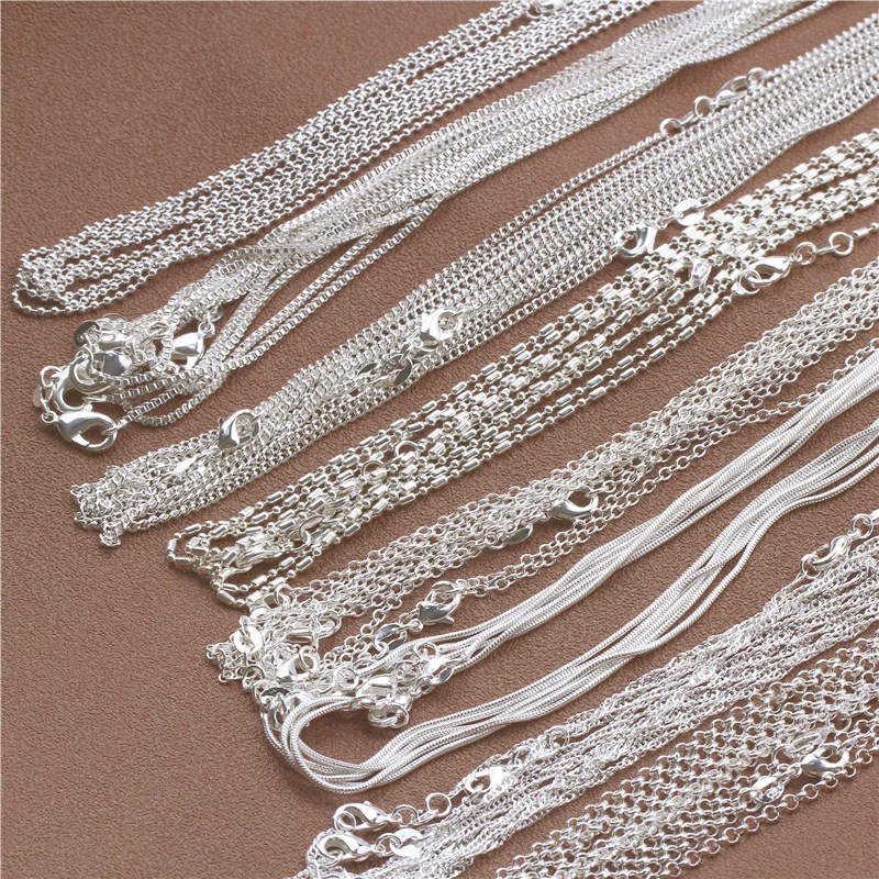 Top Trends: 1pcs 925 Sterling Silver 16-30 Inches Rolo Bead Figaro Chain Necklace For Men Women 9 Designs Fashion Jewelry Shoppable Styles