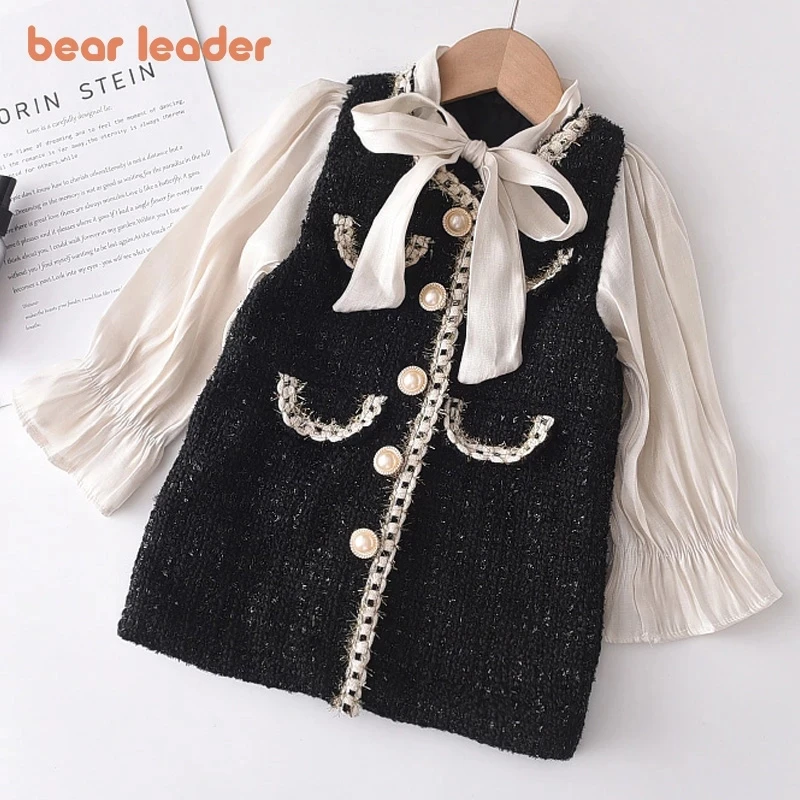 Top Trends: Bear Leader Girls Princess Patchwork Dress 2023 New Fashion Party Costumes Kids Bowtie Casual Outfits Baby Lovely Suits For 2 7Y Shoppable Styles