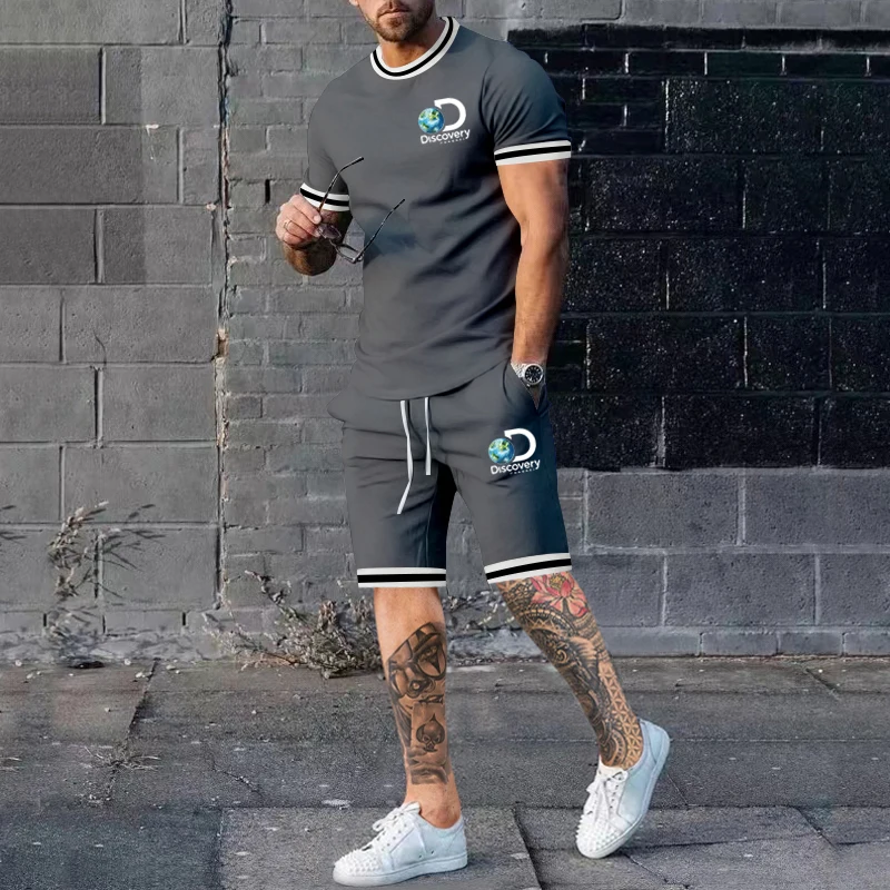 Top Trends: Men&#039;s Summer Slim Round Neck High Quality Short Sleeve Shorts Set Men&#039;s Fashion Sports Outdoor T-Shirt Casual 2-Piece Set Shoppable Styles