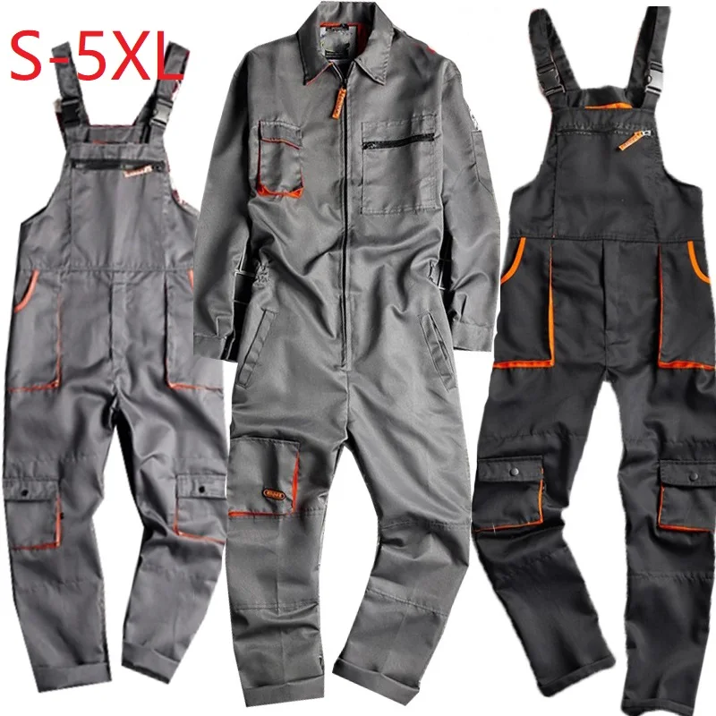 Top Trends: Men Long Sleeve Cargo Overalls Bib Pants Zipper Fly Pockets Rompers Jumpsuit Casual Coverall Plus Size Uniform5XL Customize Logo Shoppable Styles