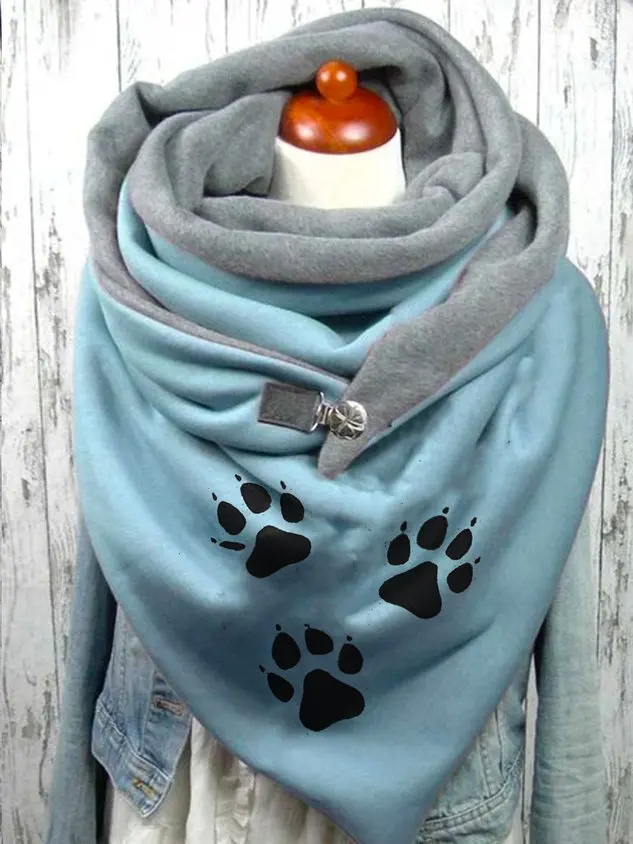 Top Trends: Women's Blue Cat's Paw 3D Printed Scarf And Shawl Shoppable Styles