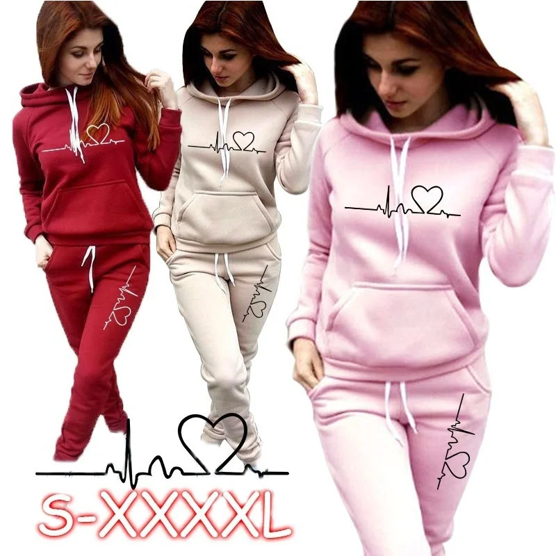 Top Trends: Women's Fashion Hoodie Suit Classic Solid Sweatshirt+ trousers Suit Hooded Sportswear Shoppable Styles