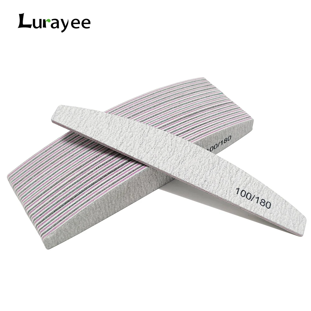 Top Trends: Lurayee Nail File Buffer 100 / 180 Grit Half Moon Double Side Sandpaper Nail Sanding Grinding Gel Nail Polish Nail Manicure Tool Shoppable Styles