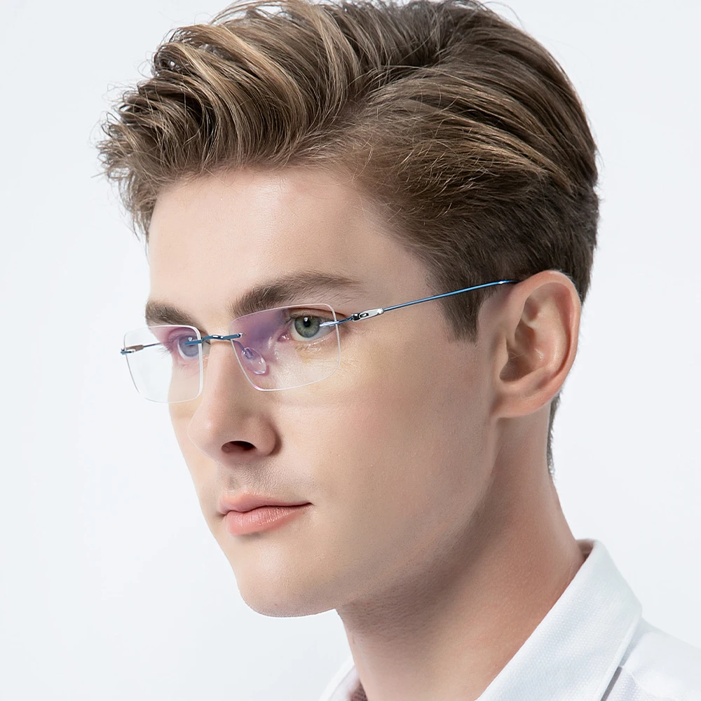 Top Trends: FONEX Titanium Rimless Glasses Frame Men 2023 Square Prescription Frameless Eyeglasses Women Optical Screwless Eyewear F85708 Shoppable Styles - Image 2