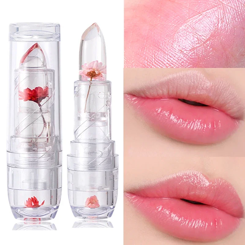 Top Trends: 1PC Transparent Jelly Flower Lipstick Moisturizer Long Lasting Temperature Color Change Lip Balm Waterproof Lip Makeup Cosmetic Shoppable Styles