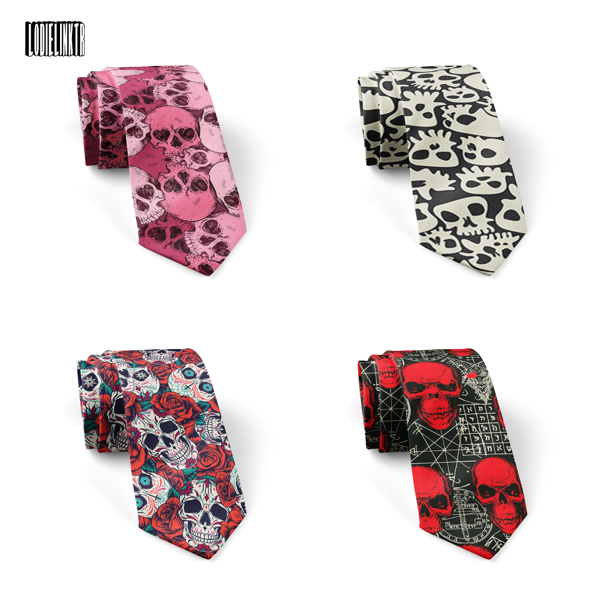 Top Trends: Skull Printed Polyester Tie Men&#039;s 8cm Wide Suit Shirt Accessories Business Casual Formal Tie Adult Party Wedding Necktie Shoppable Styles