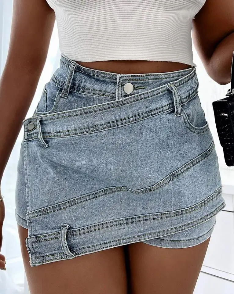 Top Trends: Y2k Denim Short For Girls All-Match Women's Shorts Zipper Fly High Waist Jean Shorts Fashion Elegant Daily Party Club Streetwear Shoppable Styles