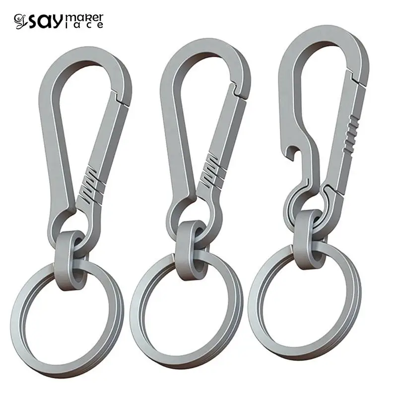 Top Trends: 1PCS Titanium Alloy Keychain Tiranium Buckle Key Ring Car Accessories Titanium Buckles EDC Outdoor Tool Shoppable Styles