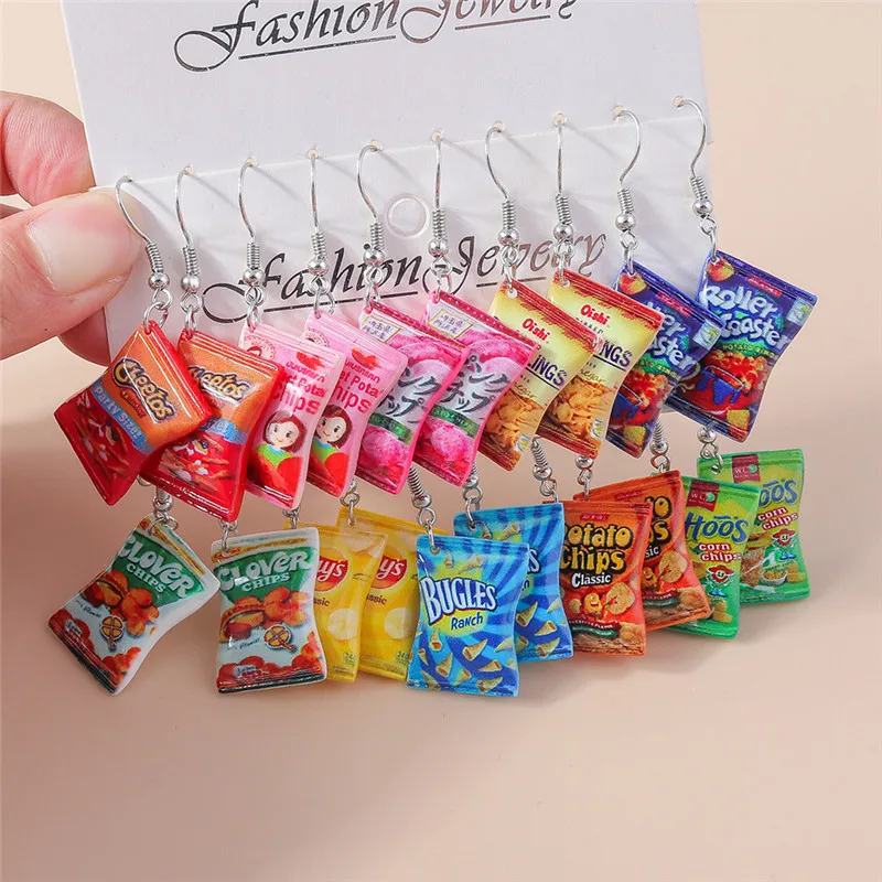 Top Trends: Aihua New In Fashion Women Earrings Cute Resin Food Snacks Potato Chips Earrings Handmade Party Jewelry Gifts Shoppable Styles