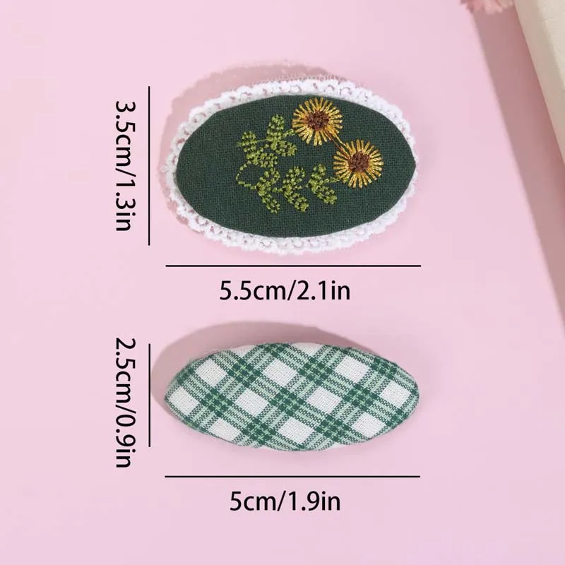 Top Trends: Oaoleer 2 / 3Pcs Lace Embroidery Hair Bows Clip For Baby Girl Cute Stripe Hairpins Barrettes Kids Headdress Child Hair Accessories Shoppable Styles - Image 4