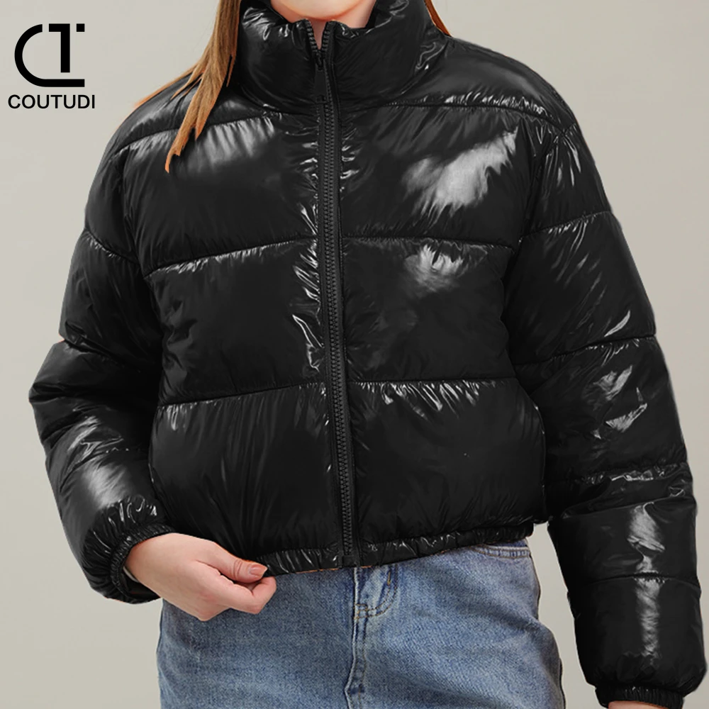 Top Trends: COUTUDI Y2K Bright Color Short Down Coat Women Long Sleeve Puffer Jacket Parkas Outerwear Korean Fashion Women Short Down Jacket Shoppable Styles