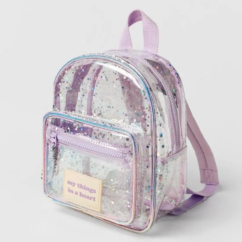 Top Trends: 2023 Girls Mini School Bags Fashion Trendy Ornament Child Simple Breathable New Designer Purple Transparent Backpack With Zipper Shoppable Styles