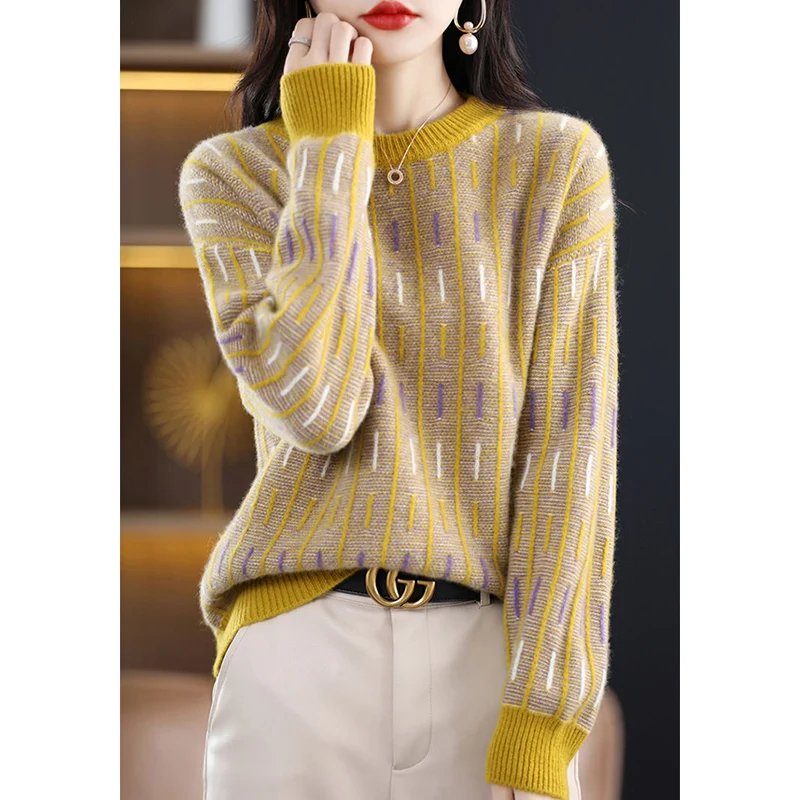 Top Trends: 2023 Autumn Winter Round Neck Loose Casual Fashion Sweater Female Thick Warm Add Velvet Jumpers Women's Knitting Pullover Tops Shoppable Styles - Image 3