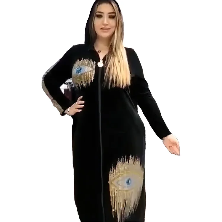 Top Trends: African Dresses For Women Spring Autumn African Women Long Sleeve V-neck Polyester Sequined Long Robes African Clothes Women Shoppable Styles