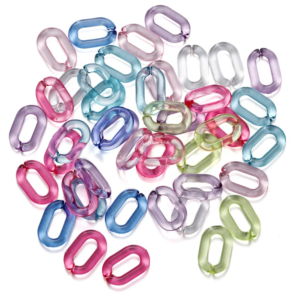 Top Trends: 50 / 100pcs Colorful Acrylic Link Chain Lobster Clasp Keychains For DIY Necklace Chain Jewelry Making Accessories Supplies Shoppable Styles