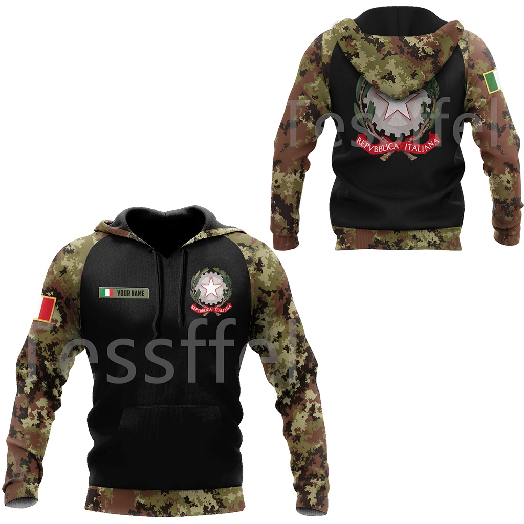 Top Trends: Tessffel Country Flag Italy Soldier Military Army Cops Tattoo Retro Long Sleeves 3DPrint Men / Women Casual Jacket Funny Hoodies P Shoppable Styles