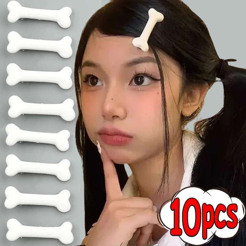 Top Trends: White Bone Hairpins Fashion Lovely Women Gril Headwear Barrettes Vivid Dog Bone Hair Clips Side Hair Pin Hair Accessories Shoppable Styles