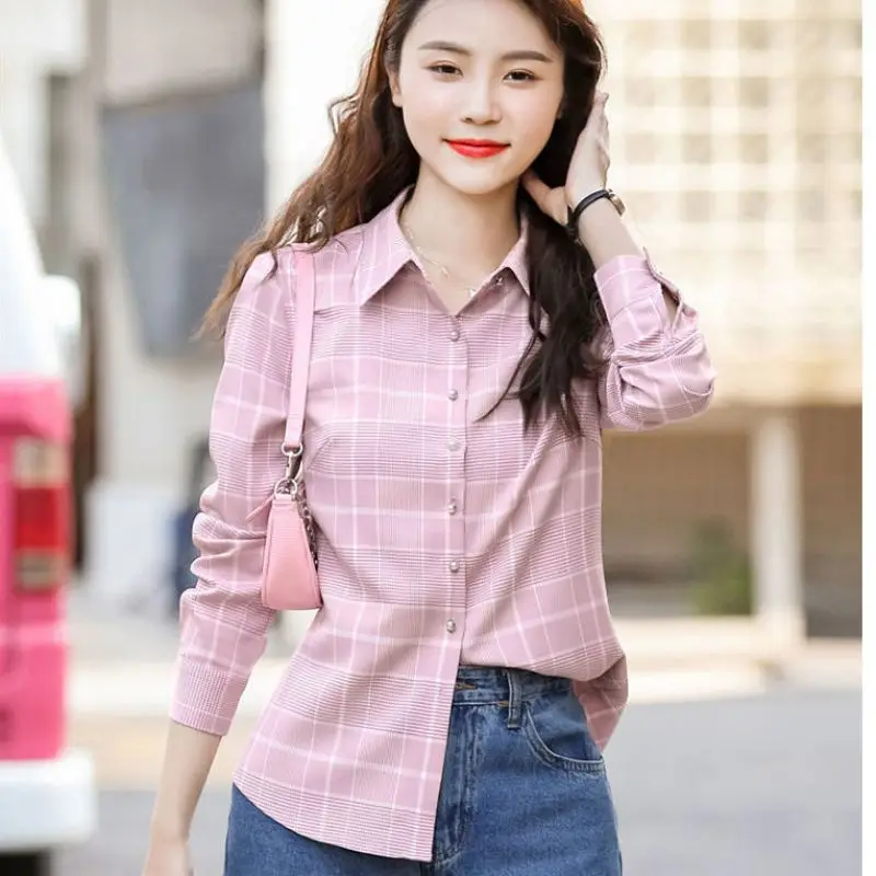 Top Trends: Fashion Button Spliced All-match Lattice Korean Shirt Women&#039;s Clothing 2023 Spring New Casual Tops Long Sleeve Commute Blouse Shoppable Styles