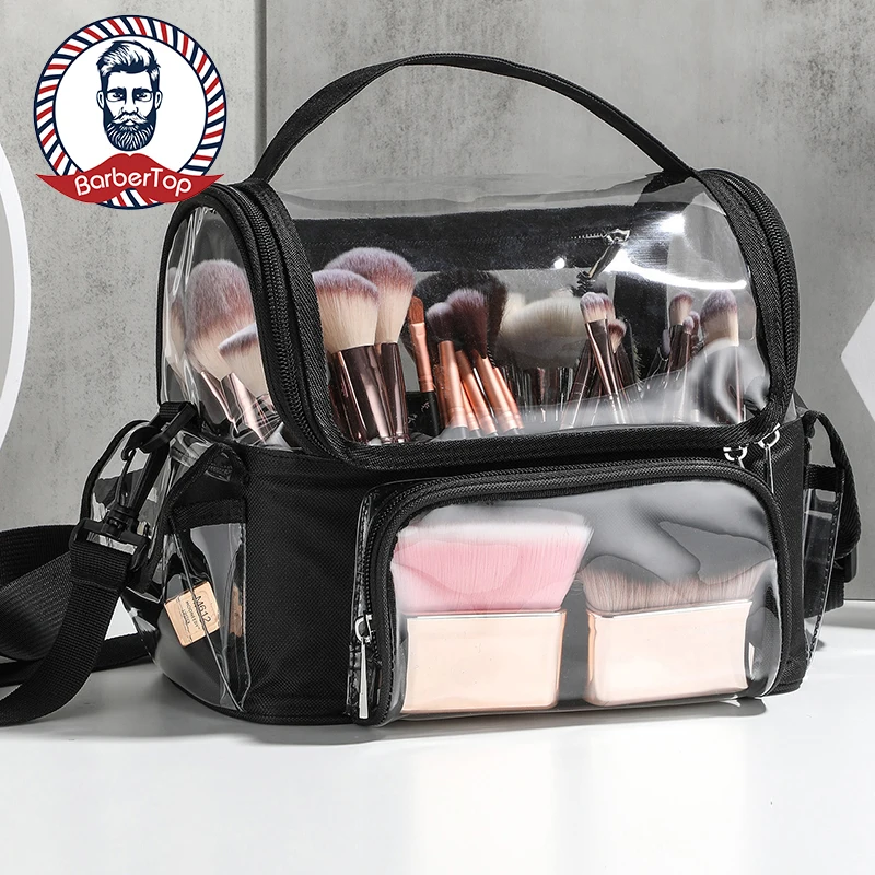 Top Trends: Fashion PVC Cosmetic Brush Storage Bag Makeup Waterproof Artist Waist Bag Hair Stylist Multifunctional Large Capacity Shoppable Styles