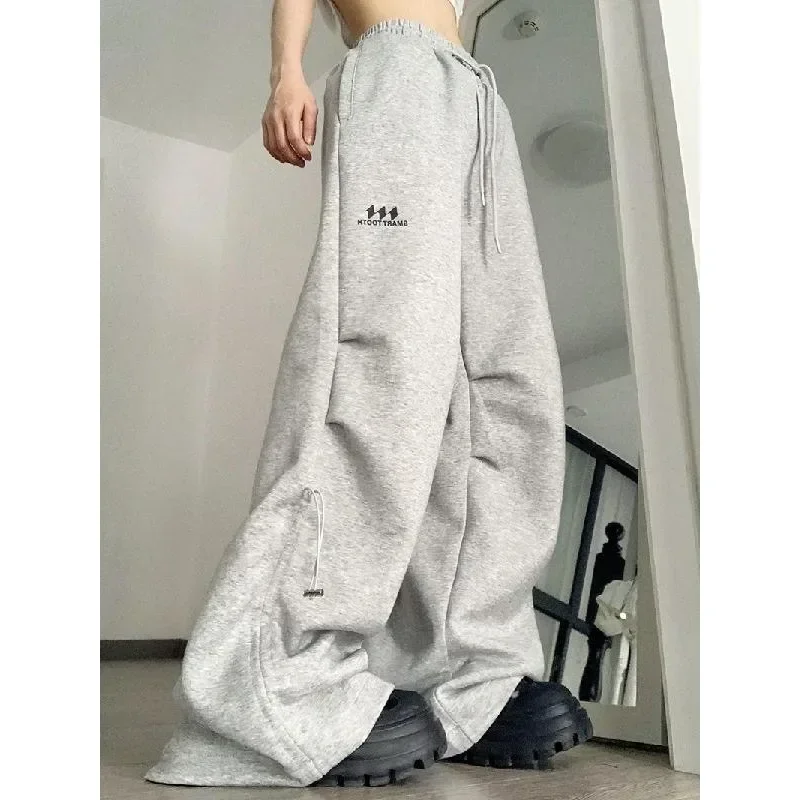 Top Trends: Deeptown Gray Sweatpants Women Wide Oversize Vintage Sport Joggers Pants Autumn Winter Korean Style Trouser Harajuku Streetwear Shoppable Styles