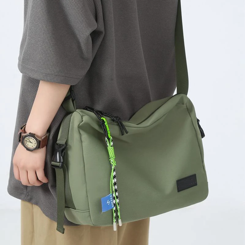 Top Trends: Green Messenger Bag For Men Canvas Bag Crossbody Bags Student Shoulder Bag Shoppable Styles