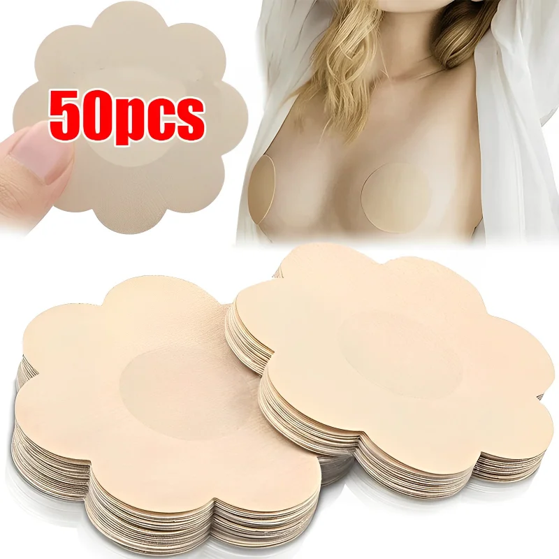 Top Trends: 10 / 20 / 50Pcs Nipple Cover Disposable Sticky Bra Pad Breast Pasties Self Adhesive No Show Bra Boob Tape For Women Sports Bra Shoppable Styles