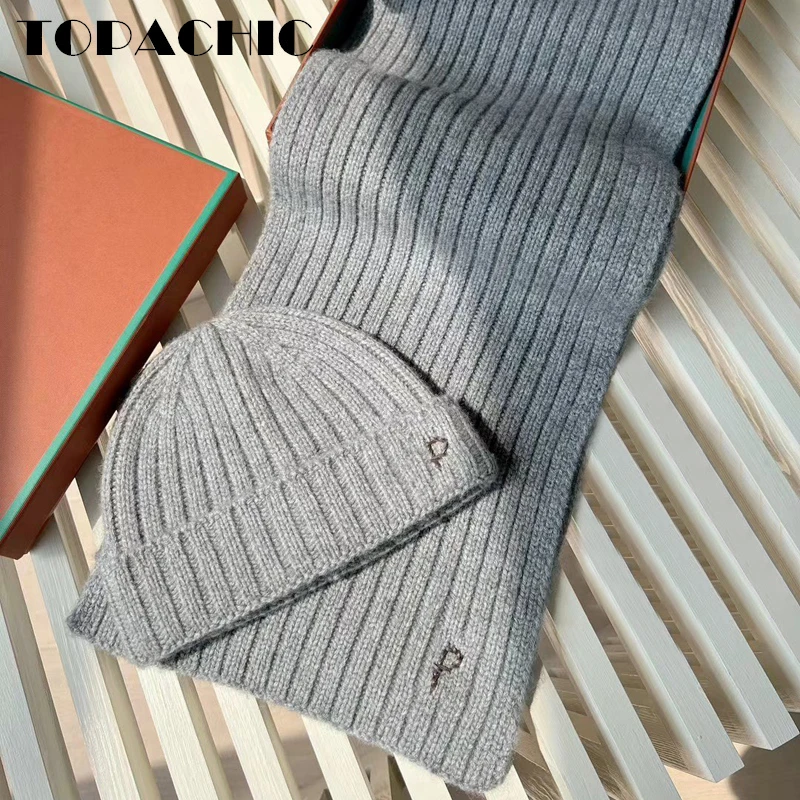 Top Trends: 10.9 TOPACHIC Keep Warm Comfortable Cashmere Knitted Hat Scarf Men Shoppable Styles