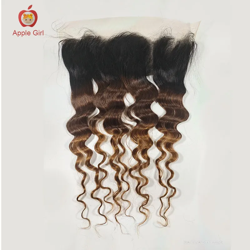 Top Trends: Ombre T1B / 4 / 30 Loose Deep Wave Bundles With Frontal Transparent Lace Frontal With 3 Or 4 Bundles Brazilian Remy Human Hair Shoppable Styles - Image 5