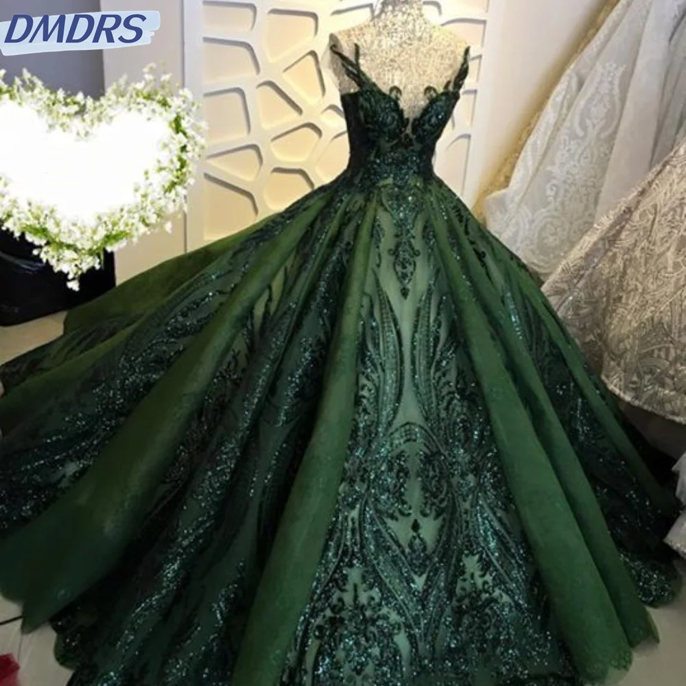 Top Trends: 2024 Green Strapless Evening Dress Appliques Prom Dress Luxurious Lace Ball Quinceanera Dresses Custom Made Women Party Gown Shoppable Styles